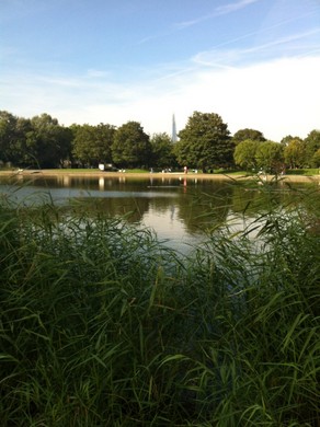 Burgess Park Lakes and Shard © Julie MacDonald