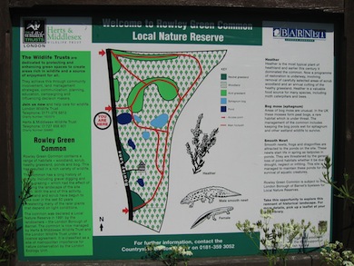 Information board at Rowley Green © London Wildlife Trust
