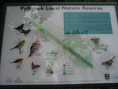 Entrance board at Pyl Brook Nature Reserve © London Wildlife Trust