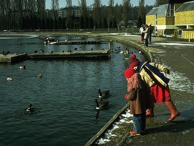Children at the lake in Wimbledon Park © Dave Dawson