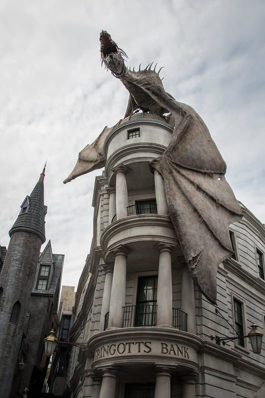 Photo of dragon at Gringotts Bank (fictional)