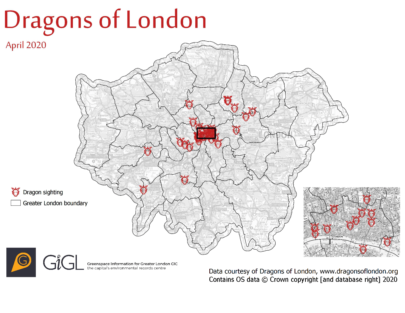 Map of dragons in London