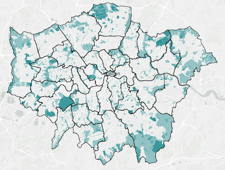 The main area of the online map showing the potential measures locations layer.